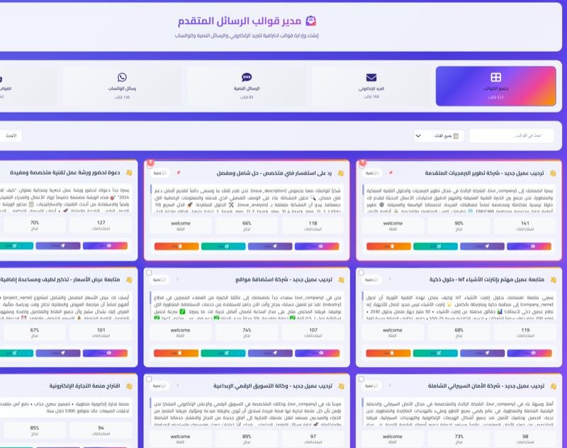 مدير قوالب الرسائل المتقدم